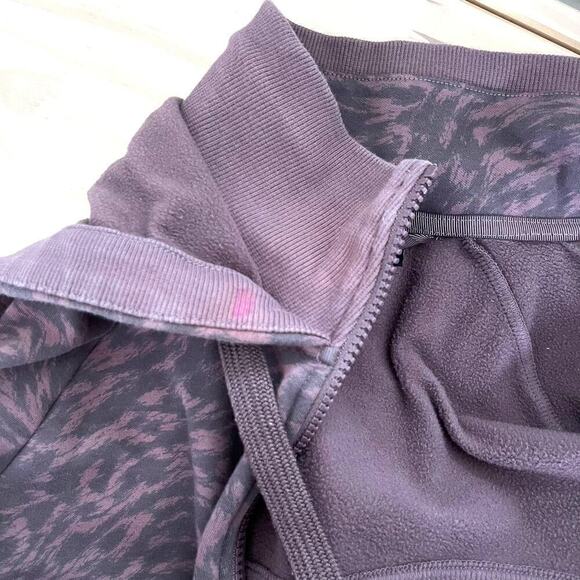 Athleta Triumph Printed Hoodie in Smoked Almond Brown Lynx Purple Print, Small - Picture 11 of 11